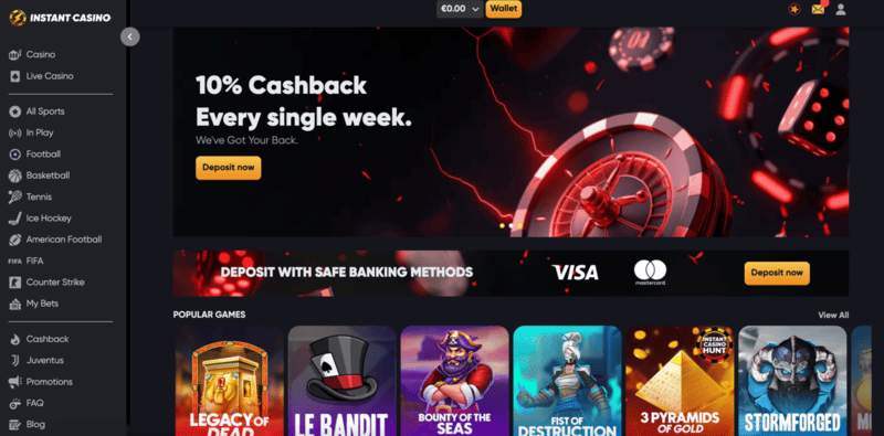 Instant Casino – det bästa casinot utan svensk licens år 2026